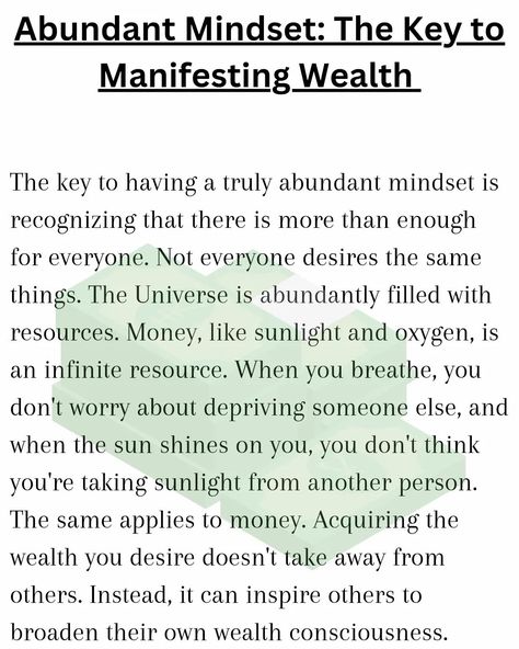 Abundant Mindset: The Key to Manifesting Wealth Abundant Mindset, Spiritual Baddie, Affirmation Station, Attracting Money, Heal Thyself, Laser Focus, Mind Palace, Manifestation Tips, Manifestation Techniques