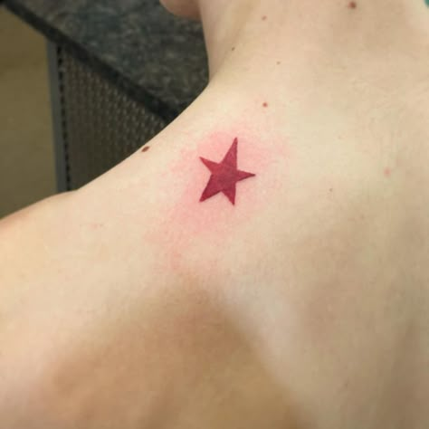 Joe Star Birthmark Tattoo, Jojo Birthmark Tattoo, Jojo Birthmark, Colored Tattoos For Men, Cool Star Tattoos, Joestar Birthmark Tattoo, Joestar Tattoo, Joestar Birthmark, Star Tats