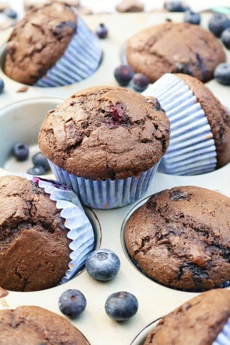 Fresh blueberries, a double dose of dark chocolate, and hidden whole wheat flour means you can have two of these dark chocolate blueberry muffins, right? Chocolate Blueberry Muffins, Kodiak Cakes Muffins Dark Chocolate, Blueberry Muffins Whole Wheat Flour, Kodiak Dark Chocolate Muffins, Fresh Blueberry Muffins, Mcdonald’s Blueberry Muffins, Whole Wheat Blueberry Muffins, Blueberry Chocolate, Blueberry Desserts