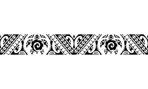 Turtle Maori Tattoo, Tattoo Border, Armband Tattoos, Band Tattoo Designs, Maori Designs, Ornamental Tattoo, Arm Band Tattoo, Tattoo Bracelet, Tattoo Script