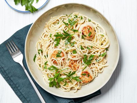 Scallop Scampi Recipe | Food Network Kitchen | Food Network Scallop Scampi Recipe, Scallop Scampi, Best Scallop Recipe, Summer Succotash, Parsnip Puree, Recipes Seafood, Scampi Recipe, Weekend Dinner, Easy Meal Ideas