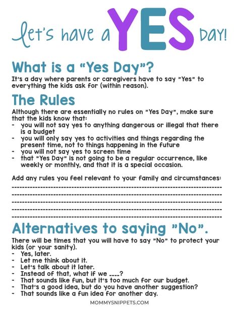 Mom Time Out, Make Something Monday Ideas Kids, Yes Day Ideas For School, Family Meeting Ideas First Time, Make It Monday Ideas For Kids, Yes Day Ideas For Kids, Yes Day Rules, Family Fun Day Ideas, Yes Day Ideas