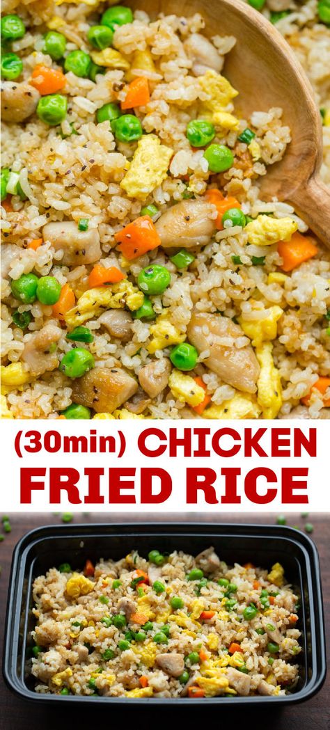 Chicken Recipes For Dinner With Rice, Easy Meal Prep For Beginners Lunch Ideas, Easy Meal Prep Chicken And Rice, Couple Meal Prep For The Week, Easy Meal Prep For The Week, Chicken Fried Rice Meal Prep, Chicken Rice Meal Prep, Fried Rice Video, Easy Chicken Fried Rice Recipe