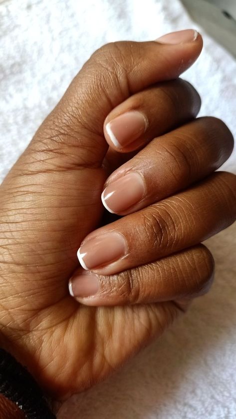 Short Gel Nails On Dark Skin, Simple Nails On Dark Skin, Simple Nails Dark Skin, Minimalist Nails Dark Skin, French Manicure Dark Skin, Wedding Nails Dark Skin, French Nails Dark Skin, Short Nails For Dark Skin, Short Nails On Dark Skin