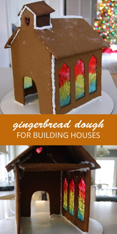 Gingerbread Construction Dough, Gingerbread House Recipes Dough, Sturdy Gingerbread House Recipe, Gingerbread Dough For Houses, Cabin Gingerbread House Ideas, Gingerbread House Winners, Homemade Gingerbread House Ideas, Gingerbread House Dough Recipe, Gingerbread House Recipes