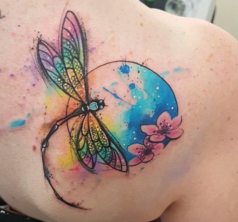 Watercolor Dragonfly Tattoo, Tattoos Feminine, Tattoos Quote, Tattoos Fine Line, Small Dragonfly Tattoo, Sketchy Tattoo, Tattoos Traditional, Mandala Tattoos, Dragonfly Tattoo Design