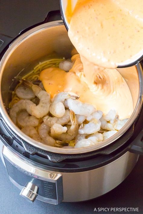 Easy Instant Pot Bang Bang Shrimp Pasta (Video) - A Spicy Perspective