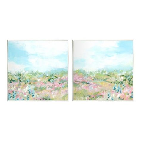 Stupell Abstract Cottage Meadow Wall Plaque Art Design By June Erica Vess (Set of 2) - On Sale - Bed Bath & Beyond - 40476066 Nursery Wall Art Painting, Love Shack Fancy Wall Art, Grandmillenial Wall Art, Pastel Gallery Wall, Coastal Granddaughter Wall Art, Simple Wall Prints, Fancy Wall Art, Costal Vibe, Pastel Pictures