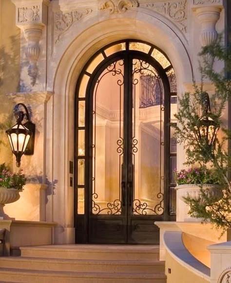 Iron Door Design, Classic House Exterior, Classic House Design, Door Gate Design, Greek Design, Iron Door, Dream House Interior, Iron Doors, Beautiful Doors