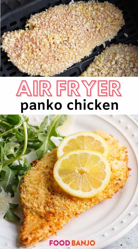 air fryer panko chicken Panko Chicken Cutlets, Air Fryer Panko Chicken, Healthy Breaded Chicken, Fried Breaded Chicken Breast, Panko Breaded Chicken Breast, Fried Breaded Chicken, Panko Breaded Chicken, Crispy Chicken Breast, Fried Chicken Cutlets