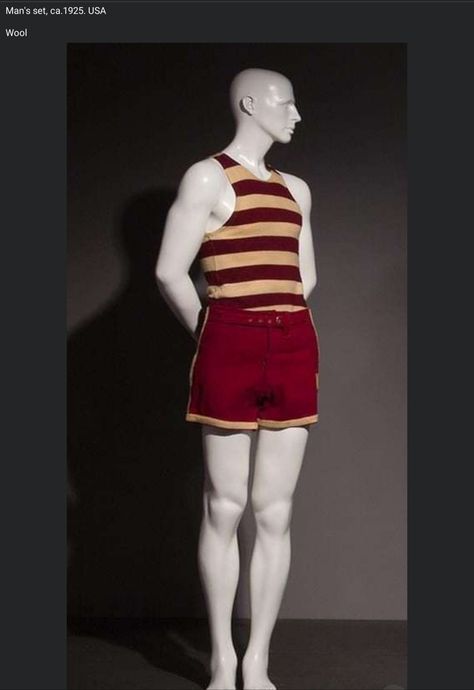 1950s Mens Swimwear, Vintage Mens Swimsuit, Vintage Swimwear Mens, Male Swimsuit Aesthetic, Ftm Swimwear, Mens Swimwear Looks, Men Swimwear Aesthetic, 1950s Casual Outfits, Androgynous Swimwear