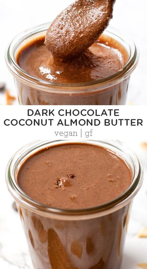 Almond Butter Recipe, Healthiest Nut Butter, Nut Butter Recipes, Dark Chocolate Coconut, Homemade Nut Butter, Almond Butter Recipes, Simply Quinoa, Cheap Healthy Meals, Coconut Almond