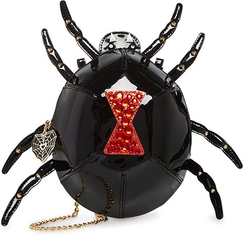 Betsey Johnson Black Widow Spider Crossbody: Handbags: Amazon.com Widow Spider, Black Widow Spider, Betsey Johnson Handbags, Crossbody Bag Black, Unique Purses, Black Spider, Puffed Heart, Heart Keychain, Betsey Johnson Bags