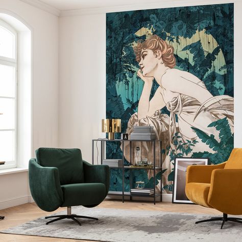 Art Nouveau Interior, Art Nouveau Poster, Dining Room Wall Art, Art Deco Movement, Bright Art, Boutique Interior, Bedroom Posters, Art Deco Inspired, Interior Art