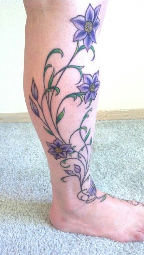 Purple Clematis Tattoo Clematis Vine Tattoo, Clematis Tattoo, June Tattoo, Tattoo 2015, Purple Clematis, 1st June, Tattoo Flowers, Clematis Vine, Vine Tattoos