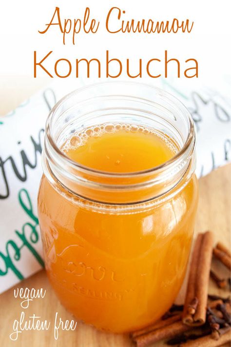 Kombucha Flavors, Homemade Kombucha, Kombucha Recipe, Spiced Apple Cider, Vegan Lunch Recipes, Healthy Drinks Recipes, Flavored Drinks, Spiced Apples, Vegan Dinner