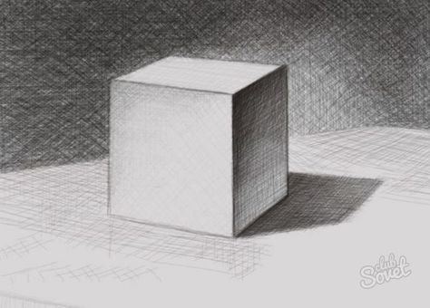 3d Shading Drawing, Cube Drawing Perspective, Cube Shading, Cubic Drawing, Chiaroscuro Drawing, Cube Sketch, Geometric Shapes Drawing, Basic Sketching, Alphabet Drawing