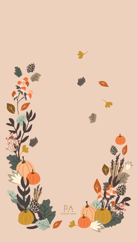 Autumn Illustration Wallpaper, Simple Autumn Wallpaper, Fall Ig Story, Wallpapers Library, Fall Floral Wallpaper, Fall Flowers Wallpaper, Free Aesthetic Wallpaper, Ig Story Background, Tropical Mermaid