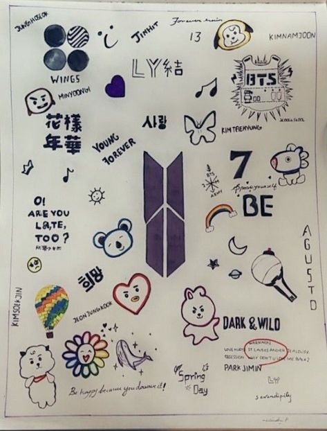 Taehyung Doodle Art, Blackpink Doodle Art Journals, Bt21 Doodle Art, Bt21 Diary Ideas, Bts Doodles Easy, Blackpink Doodle Art, Bts Book Ideas, Bts Notebook Ideas, Bt21 Doodle