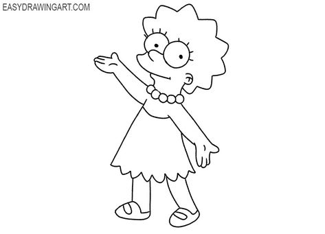 lisa simpson drawing easy Lisa Simpson Drawing Easy, Lisa Simpson Drawing, Simpson Drawing, Short Eyelashes, Simpsons Drawings, Draw Two, Round Eyes, The Simpson, Drawing Easy