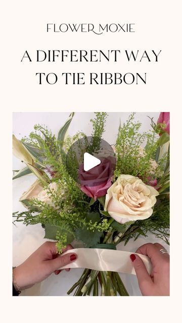 Wedding Bouquet Ribbon Wrap, Bouquet Ribbon Wrap, Diy Wedding Bouquet Tutorial, Bridal Bouquet Handle, Wedding Bouquet Ribbon, Touch Watch, Flower Moxie, Ribbon Flowers Bouquet, Prom Bouquet