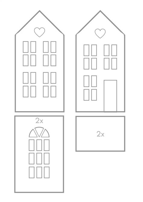 Ceramic House Template, Clay House Template, Cardboard House Template Free Printable Patterns, Clay Christmas Village Diy, Christmas House Template, Clay House Ideas, Ceramic Houses Christmas, Ceramic Templates, Clay Gingerbread House