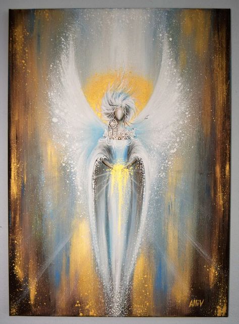 Energy Arts, Mosaic Texture, Spiritual Paintings, Angel Wings Heart, Encaustic Art, Art Painting Acrylic, Angel Art, Texture Art, Acrylic Painting