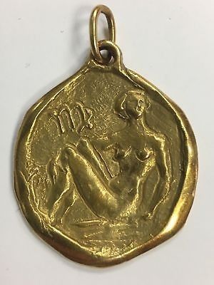 **RARE** Very Large 18k CARTIER Virgo Zodiac Pendant \ Charm ~ Stamped 18k, Cartier, Serial Number Indicating Made in London 1978 ~ Made in an Etruscan Style ~ Size 1.75" Diameter ~ Weight 38.2 Grams!! Wow! And it can be yours for ONLY $4,950.00. What a deal huh? Vintage Charm Bracelet, Zodiac Necklace, Zodiac Pendant, Neck Jewellery, Virgo Zodiac, Zodiac Necklaces, Zodiac Jewelry, Ethnic Jewelry, Bracelets And Charms