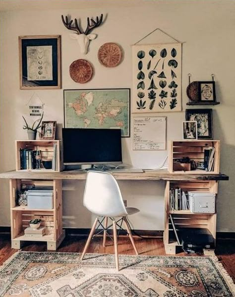 Study Room Decor, Home Office Space, Room Inspiration Bedroom, Room Ideas Bedroom, Book Shelf, Aesthetic Bedroom, Home Office Design, Cheap Home Decor, Aesthetic Room Decor