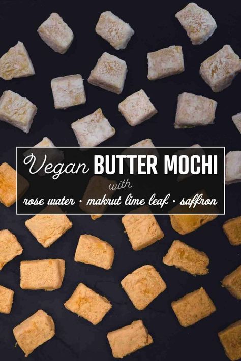 vegan butter mochi with potato starch and roasted soybean flour Vegan Mochi, Butter Mochi Recipe, Vegan Thai Curry, Butter Mochi, Mochi Recipe, Vegan Potato, Healthy Menu, Vegan Foodie, Vegan Butter