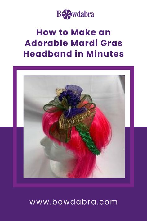 Bring the Mardi Gras magic to your style! ✨🎭 Learn how to craft an adorable Mardi Gras headband in just minutes with Bowdabra. 🌟👑 Follow @Bowdabra for a parade of creative ideas! #MardiGrasStyle #DIYHeadband #BowdabraCrafts Diy Crafts At Home, Mardi Gras Headband, Mardi Gras Diy, Crafts At Home, Mardi Gras Crafts, Bow Fashion, Green Headband, Headband Tutorial, How To Make Headbands