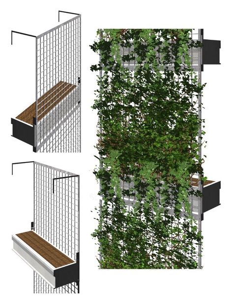 Green Wall Building Facades, Vertical Garden Facade, Green Facade Detail, Facade With Plants, Green Wall Exterior, Facade Ideas Architecture, Green Wall Facade, Facade Plants, Facade System