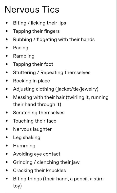 List Of Fears For Characters, How To Write A Nervous Character, Character Traits For Writers, Cute Character Traits, Writing A Character Description, Character Trait List, Description Of Characters, Dislikes List Character, Weird Character Traits