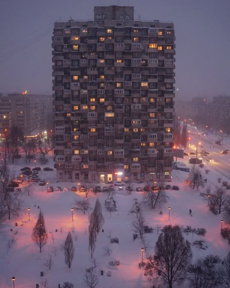 Brutalism Architecture, Europe Aesthetic, Brutalism, Winter Aesthetic, Night Aesthetic, City Aesthetic, Eastern Europe, In The Middle, The Middle