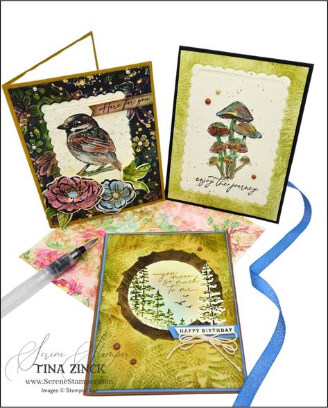 Double Embossing & Fun Creative Techniques - Tina Zinck, Stampin' Up! Demonstrator Tina Zinck, Boho Cards, Inspirational Sketches, Embossing Techniques, Some Cards, Touch Of Gold, Embossing Folders, Embossing Folder, Paper Crafting