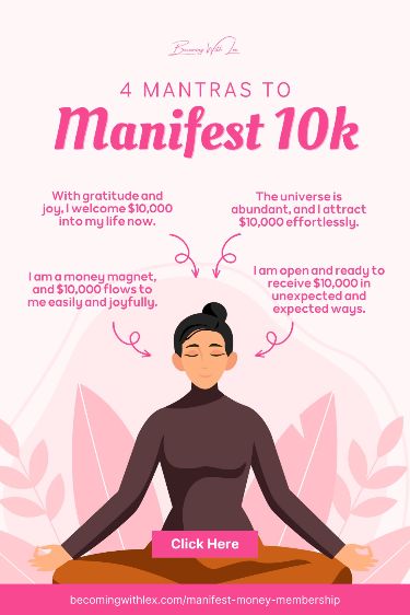 4 Mantras Affirmation to Manifest 10K Money #LawofAttraction #Manifest #Abundance Manifestation Babe Quotes, Money Affirmations Aesthetic, 10k Money, Money Affirmations Wallpaper, Money Affirmations Law Of Attraction, Abundance Spell, Money Mantras, Money Manifest, Wealth Mindset