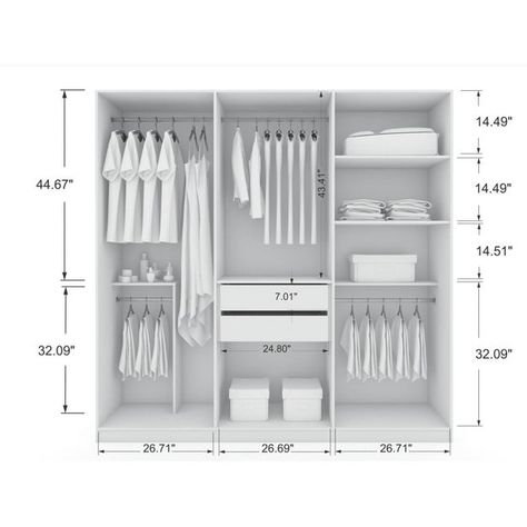 Freestanding Wardrobe, Armoire Closet, Organized Closet, Armoire Dressing, Closet Design Layout, Closet Renovation, White Wardrobe, Diy Wardrobe, Closet Layout