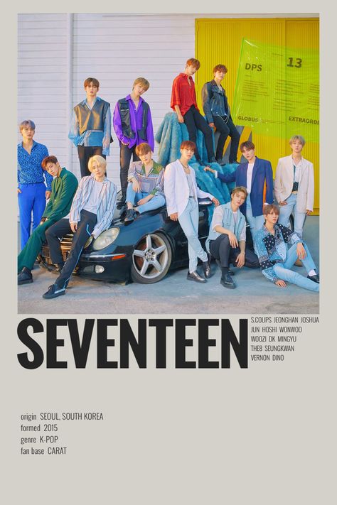 Seventeen Minimalist, Svt Wallpaper Aesthetic Group, Kpop Minimalist Poster, Minimalist Music Album Poster Kpop, Seventeen Poster Aesthetic, Seventeen Minimalist Poster, Seventeen Poster, Seventeen Retro Poster, Kpop Posters Seventeen