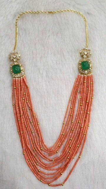 Coral Beads Jewellery Indian, Pagadala Haram Designs, Corals And Pearls Jewellery, Pagadala Chains, Coral Necklace Designs, Coral Jewelry Indian Gold, Corals Jewellery, Latest Beads Jewellery Designs, Coral Beads Jewellery