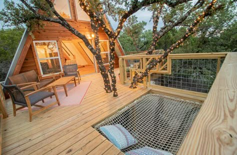 Cabins In Texas, Hammock Netting, Glen Rose, Treehouse Cabins, Tree House Designs, Cabin Vacation, The Hive, Texas Travel, Air Bnb