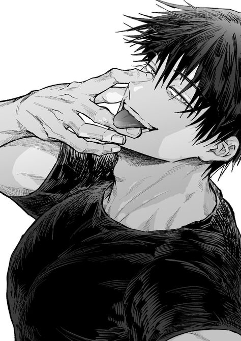 Toji Fushiguro, Black Hair, A Man, Led, Hair, Black