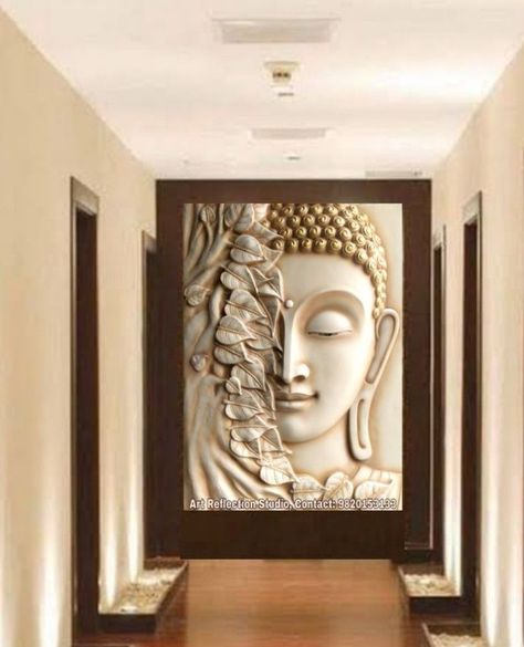 partition design partitions partition partitioning partition partition designs partitioned living room partition design Interior Colour Schemes, Interior Door Colors, Buddha Wall Decor, Buddha Home Decor, Buddha Decor, Buddha Art Painting, Buddha Wall Art, Bookshelves In Living Room, Pooja Room Design