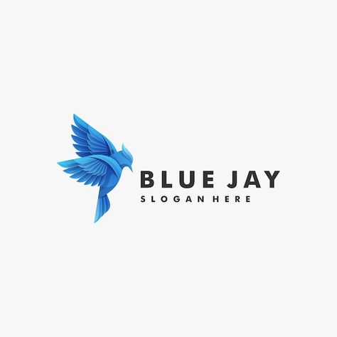 Logo illustration bird blue jay | Premium Vector #Freepik #vector #logo #logo-templates #brand-logo #logo-illustration Blue Bird Logo, Illustration Bird, Bird Logo, Bird Logos, Logo Illustration, Design Visual, Blue Jay, Painting Art Projects, Vector Logo