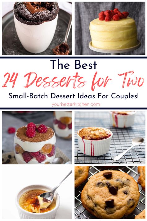 Dessert Recipes Yummy, Easy 2 Person Dessert, Easy Two Person Desserts, Baking For Two Desserts, Fancy Desserts For Two, Easy Romantic Dessert For Two, Fancy Instant Pot Recipes, Personal Cake Recipe, Small Birthday Dessert Ideas