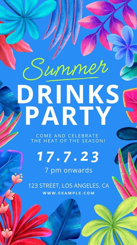 Summer Party Invitations, Pin Template, Invitation Card Template, Summer Music, Event Poster, Pinterest Pin, Best Templates, Summer Festival, Poster Template