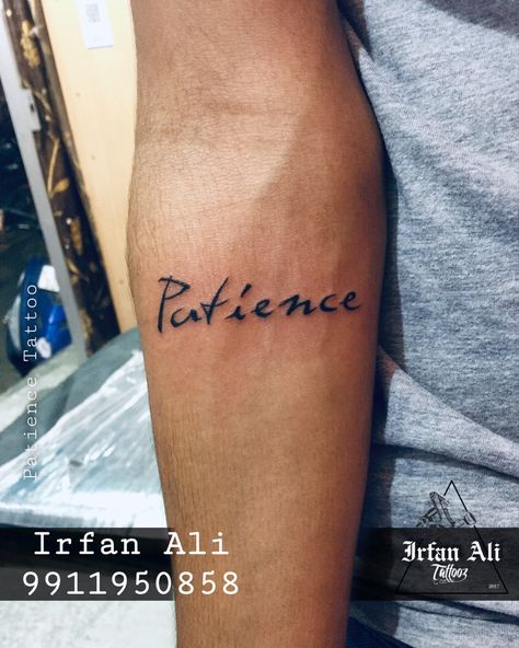 Langford Katherine, Patience Tattoo, Katherine Langford, Writing Tattoos, Hand Tattoos For Women, Hand Tattoos, Tattoos For Women, Tatting, Tattoo Quotes