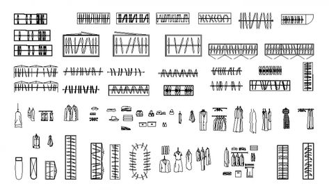 Wardrobe section, hangers and clothes blocks details dwg file - Cadbull Wardrobe Section, Side View Drawing, View Drawing, Wardrobe Rail, Clothes Wardrobe, Plans Architecture, Cupboard Wardrobe, Architecture Concept Diagram, Interior Design Sketches