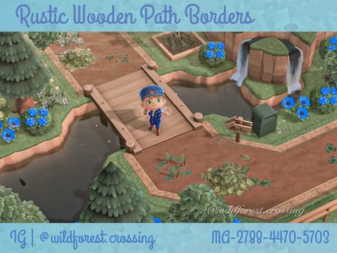 Path Border Acnh, Acnh Wooden Path, Border Acnh, Path Border, Wooden Path, Path Design, Animal Crossing Villagers, New Animal Crossing, Animal Crossing Game