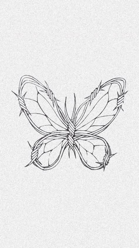 #tattoo #tattoos #inked #tattooart #tattooed #tattooideas #tattoodesign #tattooinspiration #tattoosleeve #tattooflash #inkedgirls #tattooedwomen  #InkLaughs  #TattooFails Barbwire Butterfly Tattoo, Flash Tattoo Borboleta, Barb Wire Butterfly Tattoo, Tattoo Art Drawings Sketches, Tattoo Stencil Designs, Barbed Wire Tattoos, Butterfly Tattoo Stencil, Father Tattoos, Flying Tattoo