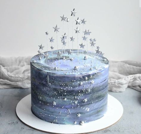 Childhood Traumas, Galaxy Cake, Vintage Birthday Cakes, 18th Birthday Cake, Creative Birthday Cakes, Blue Cakes, Pretty Birthday Cakes, Cute Birthday Cakes, Cake Designs Birthday